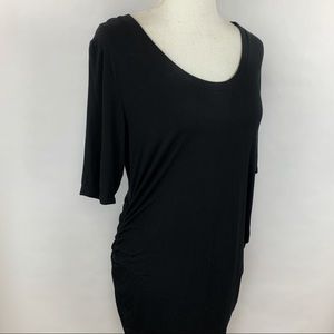 Large Motherhood Maternity Black Ruched Bodycon